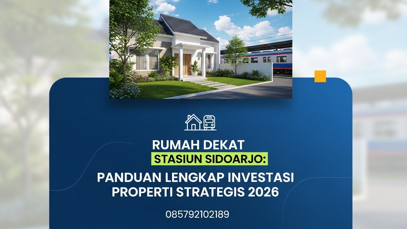 Rumah Dekat Stasiun Sidoarjo Panduan Lengkap Investasi Properti Strategis 2026 | 085792102189